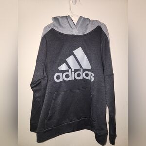 Adidas Gray Hoodie with Prominent Logo